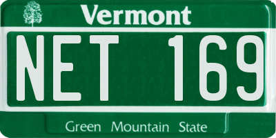 VT license plate NET169