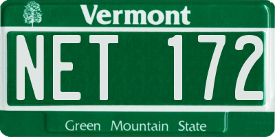 VT license plate NET172