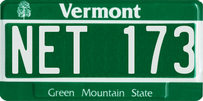 VT license plate NET173