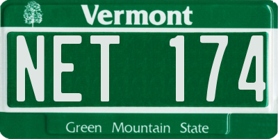 VT license plate NET174
