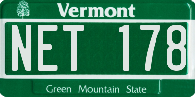 VT license plate NET178