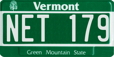 VT license plate NET179