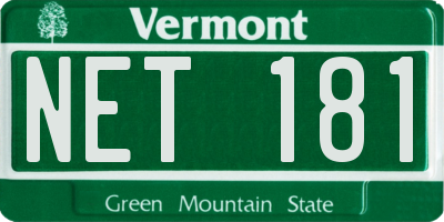 VT license plate NET181