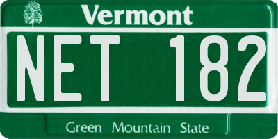 VT license plate NET182