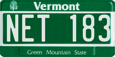 VT license plate NET183