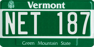 VT license plate NET187