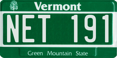 VT license plate NET191