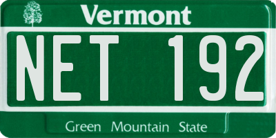 VT license plate NET192