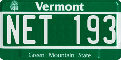 VT license plate NET193