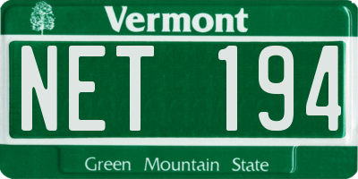 VT license plate NET194