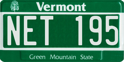 VT license plate NET195