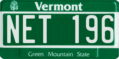 VT license plate NET196