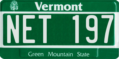 VT license plate NET197