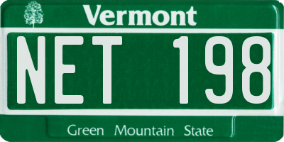 VT license plate NET198