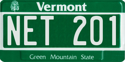 VT license plate NET201