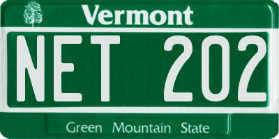 VT license plate NET202