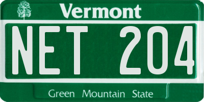 VT license plate NET204