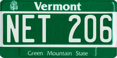 VT license plate NET206