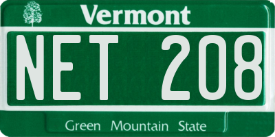 VT license plate NET208