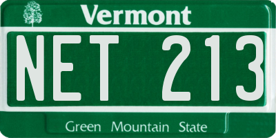 VT license plate NET213
