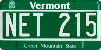 VT license plate NET215