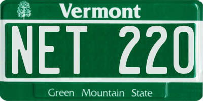 VT license plate NET220
