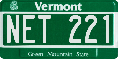 VT license plate NET221