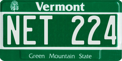 VT license plate NET224