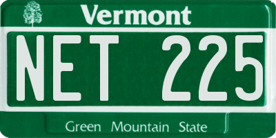 VT license plate NET225