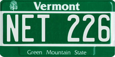 VT license plate NET226