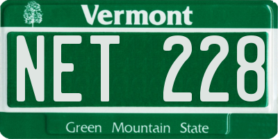 VT license plate NET228