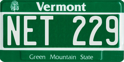 VT license plate NET229