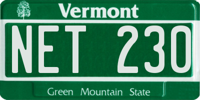 VT license plate NET230