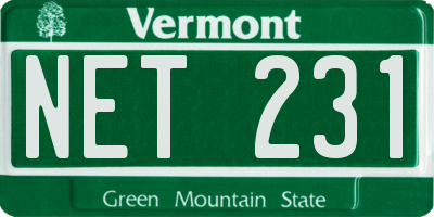 VT license plate NET231