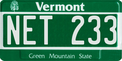 VT license plate NET233