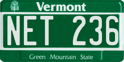 VT license plate NET236