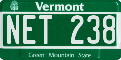 VT license plate NET238