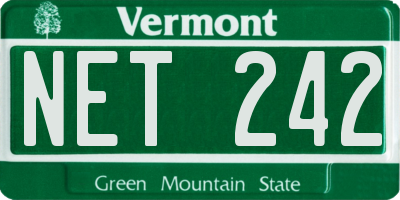 VT license plate NET242