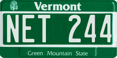VT license plate NET244