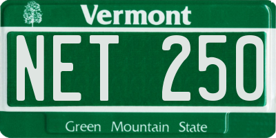 VT license plate NET250