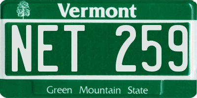VT license plate NET259