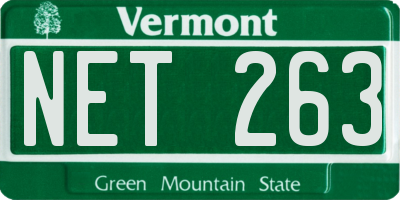VT license plate NET263
