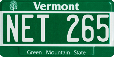 VT license plate NET265
