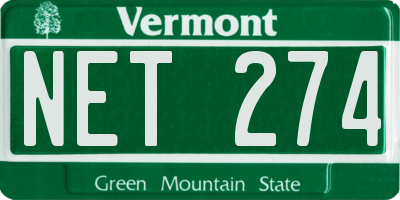 VT license plate NET274