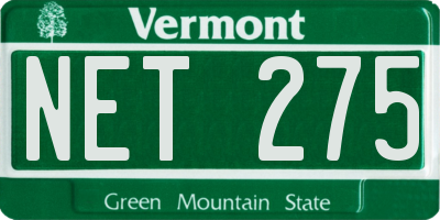 VT license plate NET275