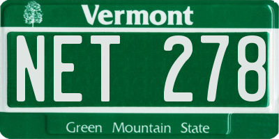 VT license plate NET278
