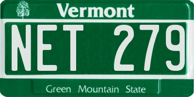 VT license plate NET279