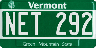 VT license plate NET292