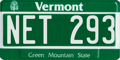 VT license plate NET293