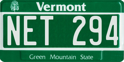 VT license plate NET294